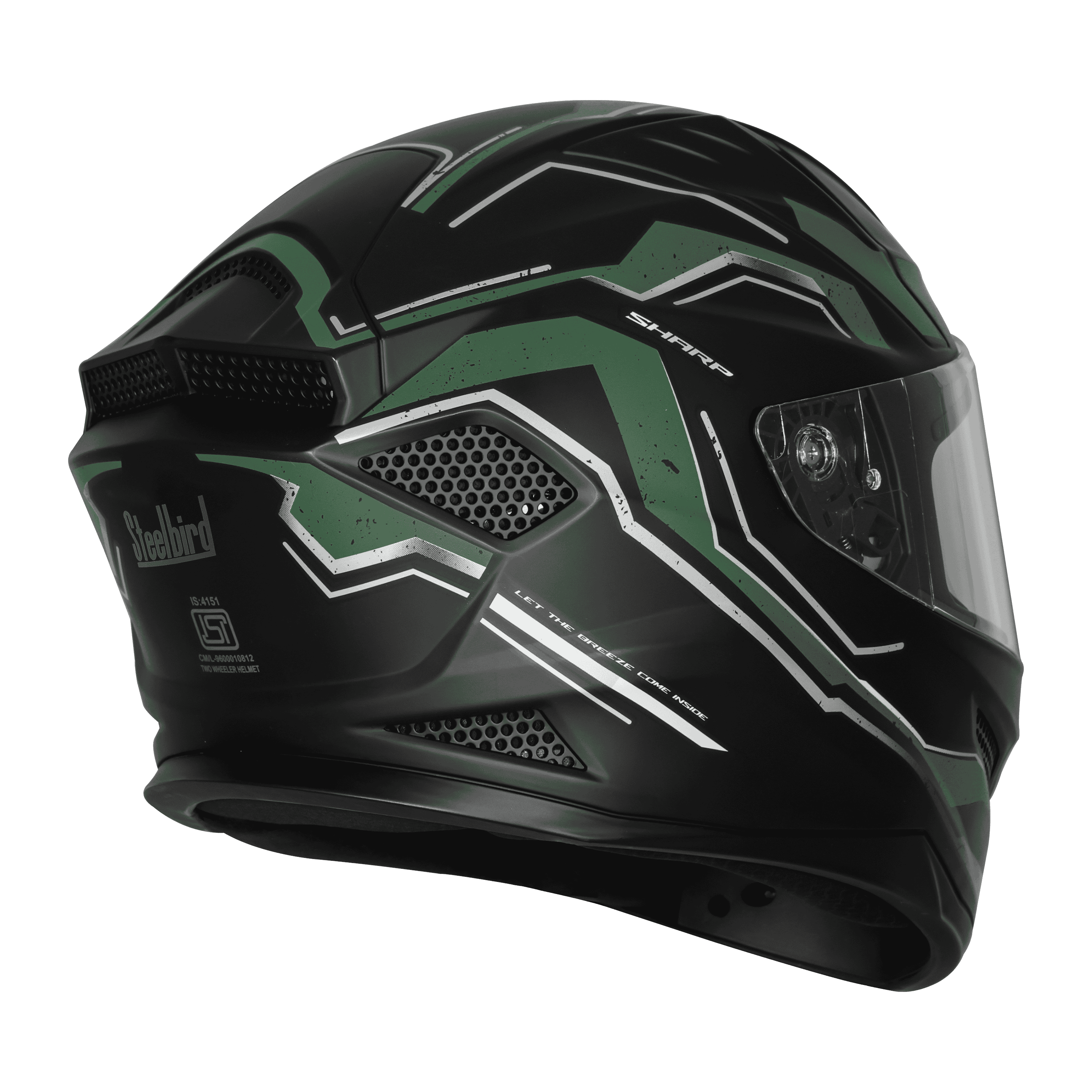 SBH-25 SV SHARP SPIRIT MAT BLACK WITH GREEN 